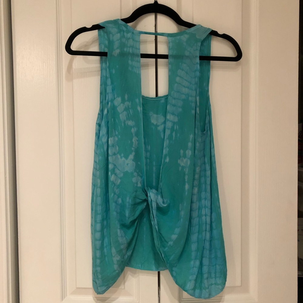 Turquoise Low Back Tie Dye Tank